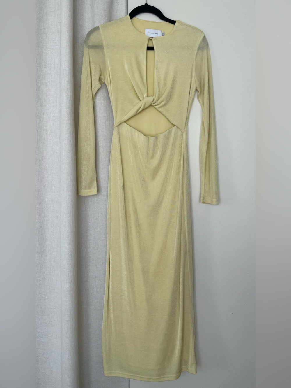 Significant Other Twist-Front Cutout Dress in Butter Yellow S / 4